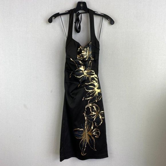 CACHE Black Floral Print Dress - Picture 1 of 8